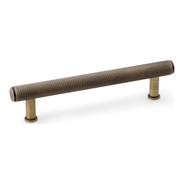 AW809-128-AB • 128mm c/c • Antique Brass • Alexander & Wilks Crispin Knurled T-Bar Cupboard Pull Handle